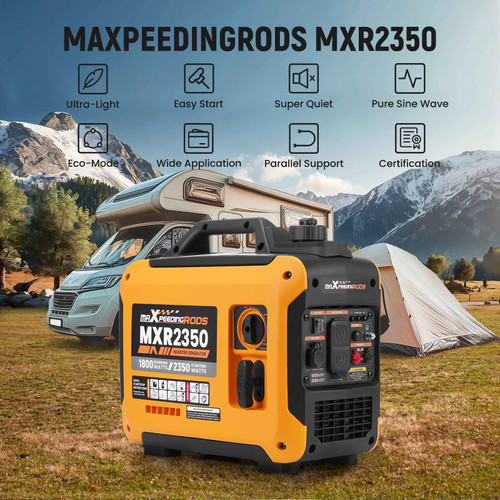 Maxpeedingrods Ultralight 2350W Portable Generator with Gasoline Inverter, Quiet Home RV Power Supply MXR (MaXpeedingRods)
