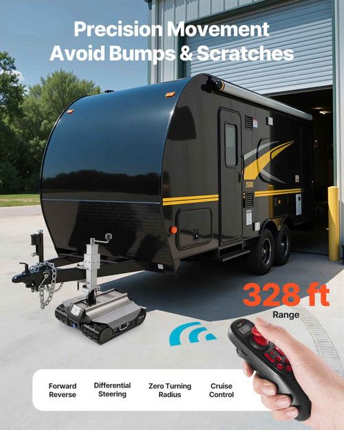 Electric Trailer Mover, 9000 lbs Max Towing Capacity, Remote-Controlled Trailer Mover with 328 ft Wireless Range, Motorised Camper Trolley Kit Fits for Camper RV Caravan Boat Trailer Jack Vevor