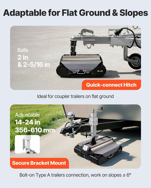 Electric Trailer Mover, 9000 lbs Max Towing Capacity, Remote-Controlled Trailer Mover with 328 ft Wireless Range, Motorised Camper Trolley Kit Fits for Camper RV Caravan Boat Trailer Jack Vevor