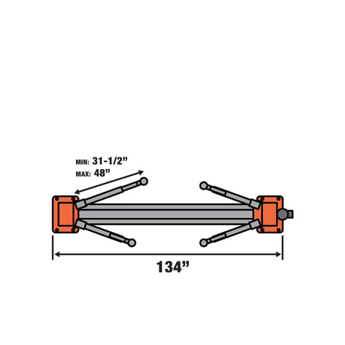 10,000-lb Two Post Floor Plate Auto Lift, Symmetric Arms, 77" Lift Height, Dual-Point Lock Release, TMG-TPL45 TMG Industrial