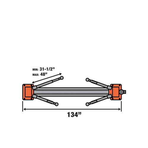 10,000-lb Two Post Floor Plate Auto Lift, Symmetric Arms, 77" Lift Height, Dual-Point Lock Release, TMG-TPL45 TMG Industrial