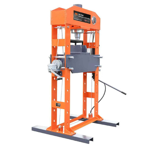 75 Ton Capacity Hydraulic Shop Press, Heavy Duty Pressing, Fully Welded H-Frame, Air & Manual Dual Operation, TMG-SP75 TMG Industrial