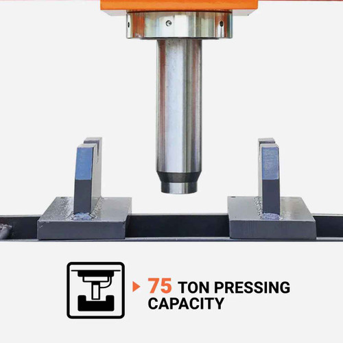 75 Ton Capacity Hydraulic Shop Press, Heavy Duty Pressing, Fully Welded H-Frame, Air & Manual Dual Operation, TMG-SP75 TMG Industrial