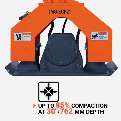 8,800-lbf Hydraulic Plate Compactor, 2-4 Ton Excavator Weight, 19" Compact Capacity, TMG-ECP21 TMG Industrial