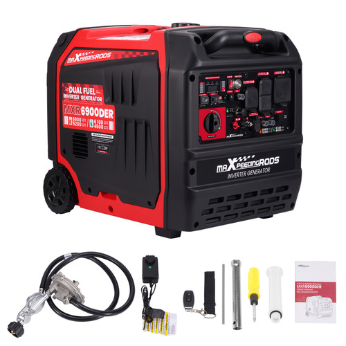MXR6900DER 6900W Dual Fuel Quiet Gas/LPG Inverter Generator 120V/240V for Home Backup