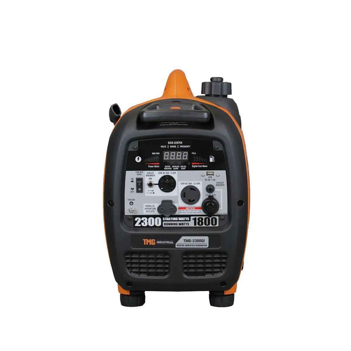 2300 Watt Digital Inverter Gasoline Generator, 79 cc OHV Engine, 6.5 Hour Run Time, 120/240 VAC, Telescopic Pull Handle, Parallel Cable Kit, TMG-2300GI TMG Industrial