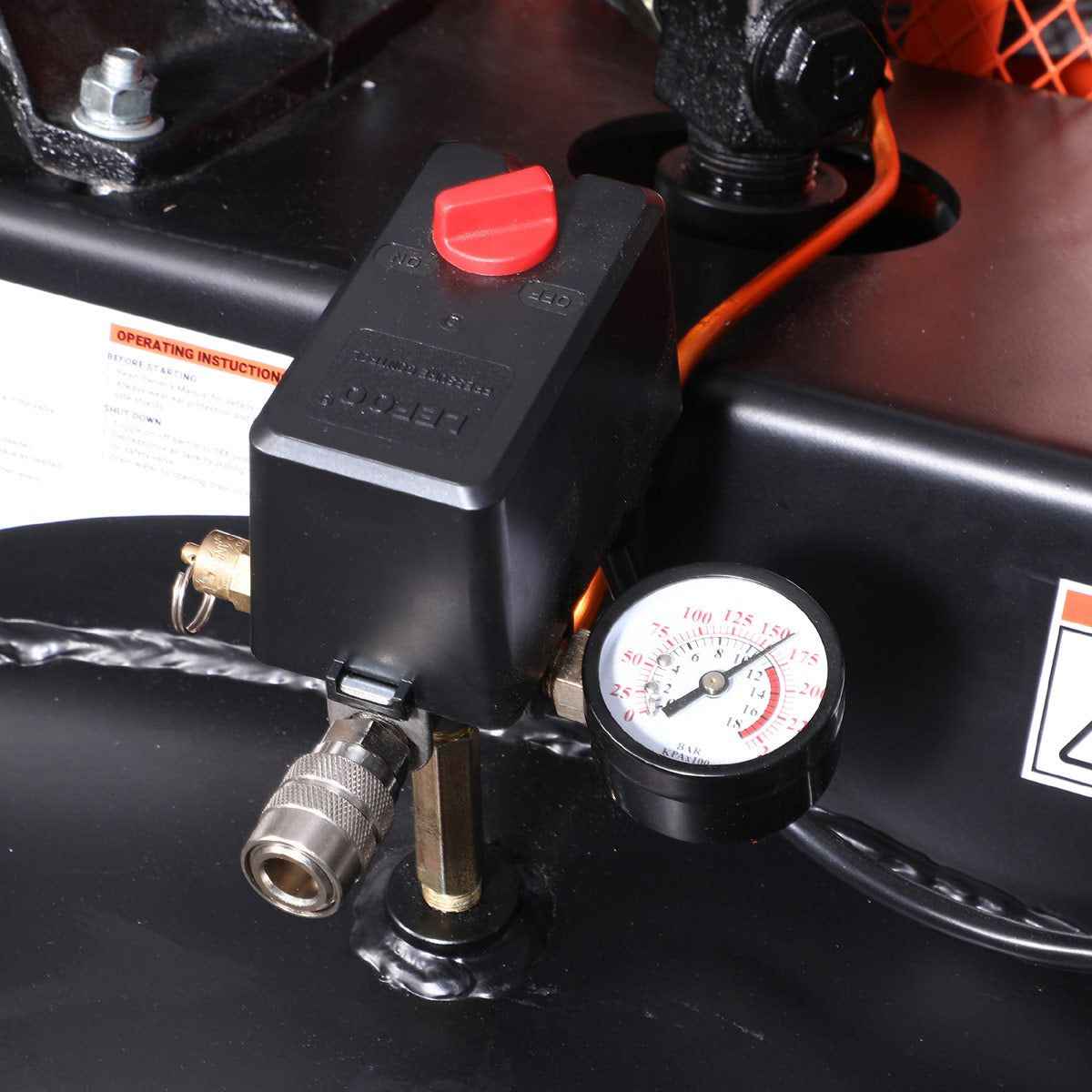 80 Gal 7.5 HP Stationary Electric Air Compressor, 230V 1Ø, 175 PSI, Vertical Tank TMG Industrial