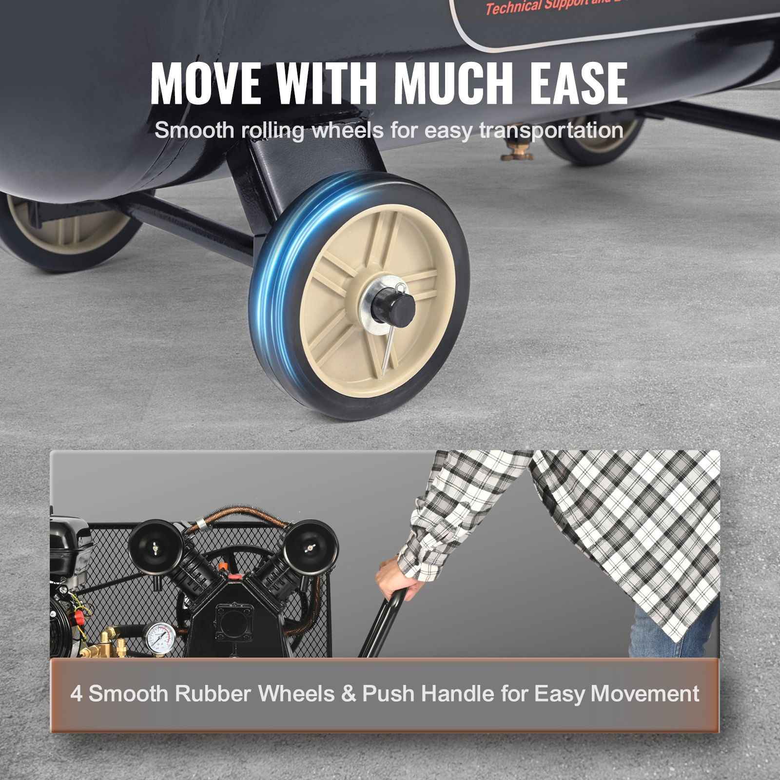 VEVOR 7HP Gas Powered Air Compressor – 13.2 Gallon Horizontal Vevor