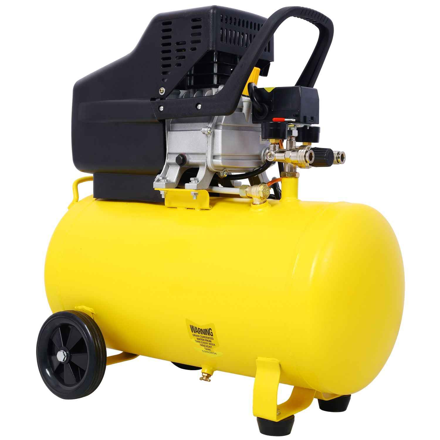4.5HP Portable 13 Gallons Oil-Lubricated Air Compressor Tank Ultra Quiet Horizontal Tank Adjustable Pressure with Built-in Wheel Osakapro