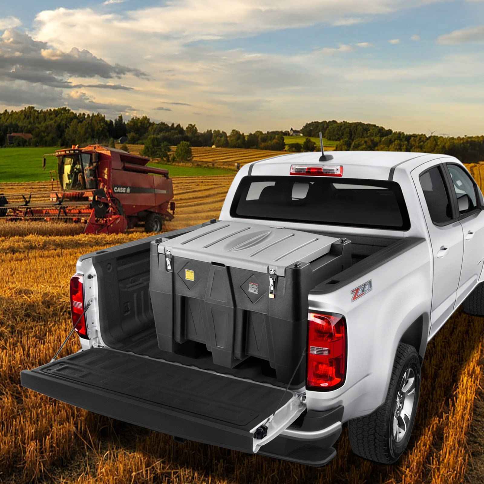 Portable Diesel Tank, 128 Gallon Capacity & 10 GPM Flow Rate, Gas Fuel Tank with 12V Electric Transfer Pump and 13.1ft Rubber Hose, PE Diesel Transfer Tanks for Easy Fuel Transportation, Black Vevor