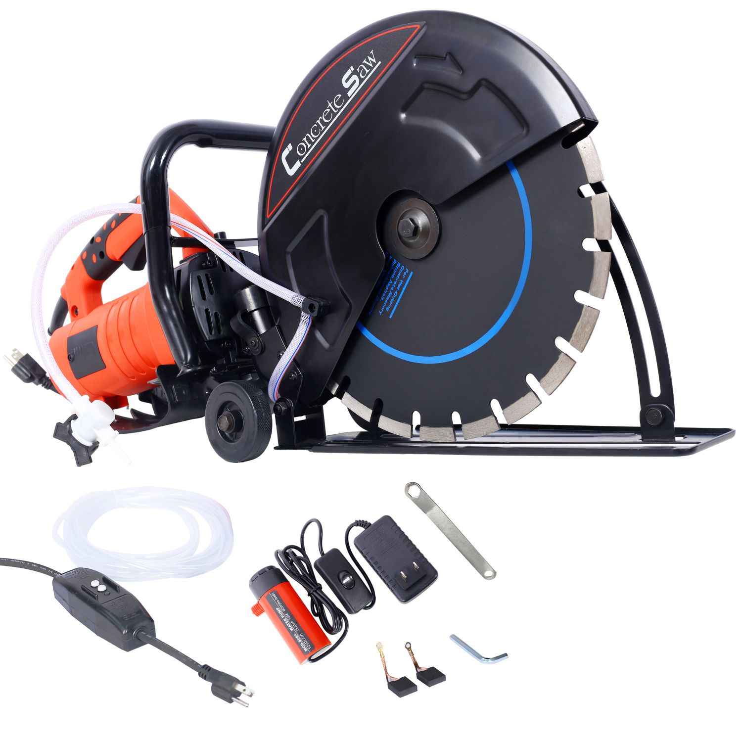 Electric 14" Cut-Off Saw — 120V, 15A, 4,300 RPM, Wet/Dry, 5" Max Cut Depth, Guide Roller (Blade Included) Durvy Supply