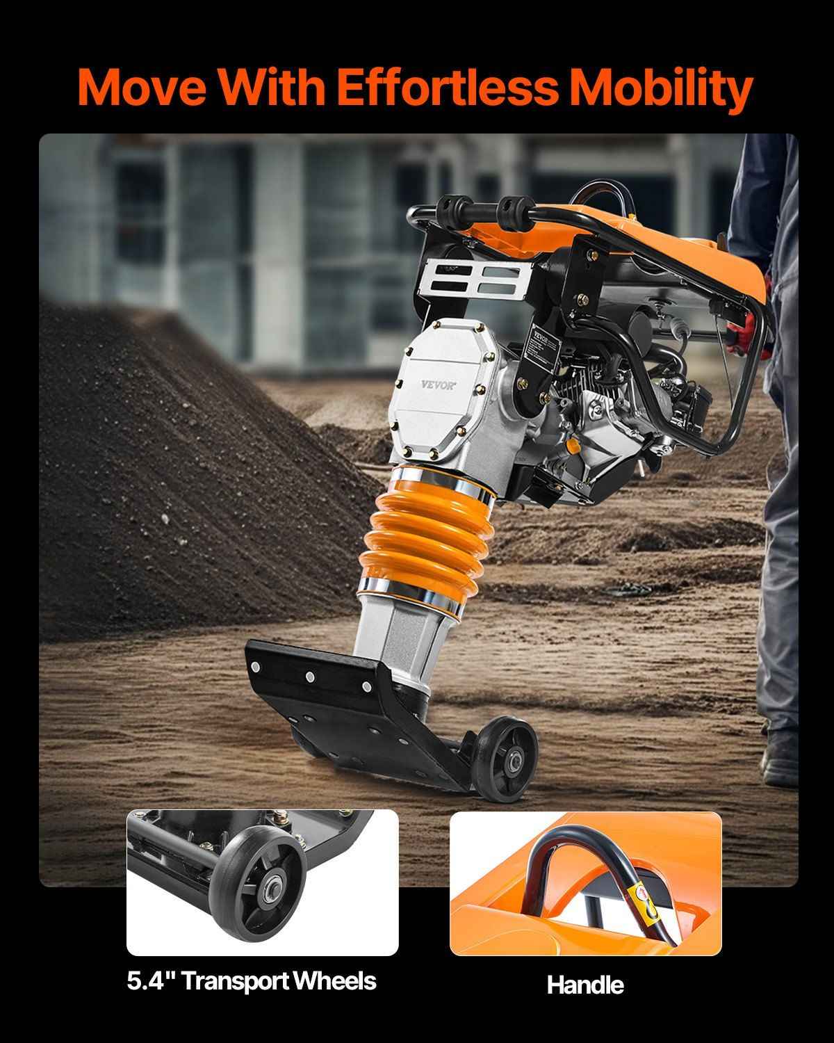 6.5 HP Jumping Jack Compactor Rammer 196cc Vevor