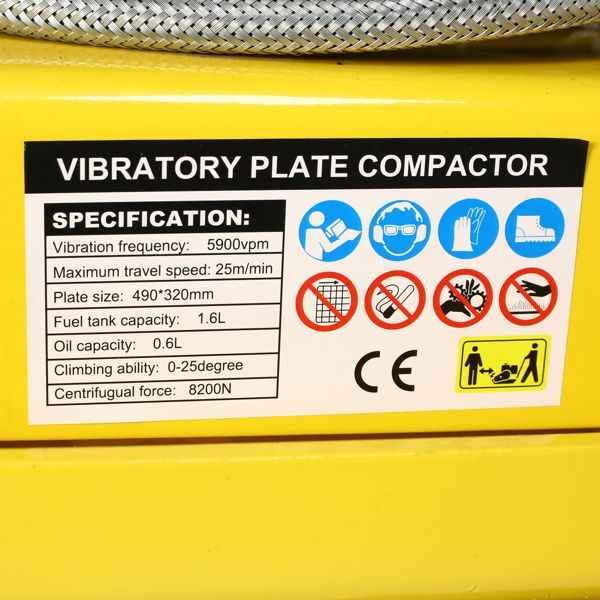 2.5HP Gas Plate Compactor 79.7cc 8200N Force Durvy Supply