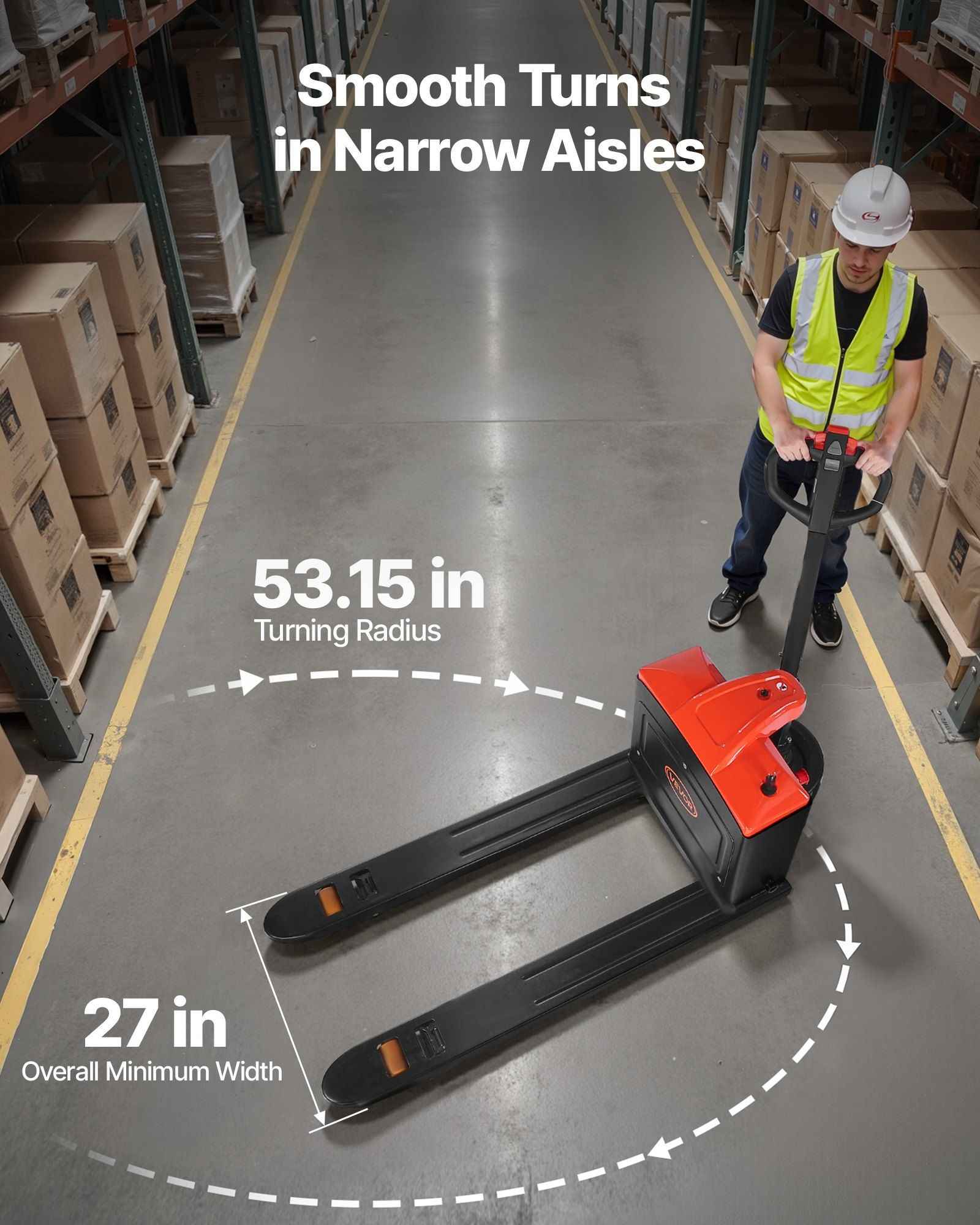 VEVOR Electric Pallet Jack 4400 lb Lithium Powered Vevor