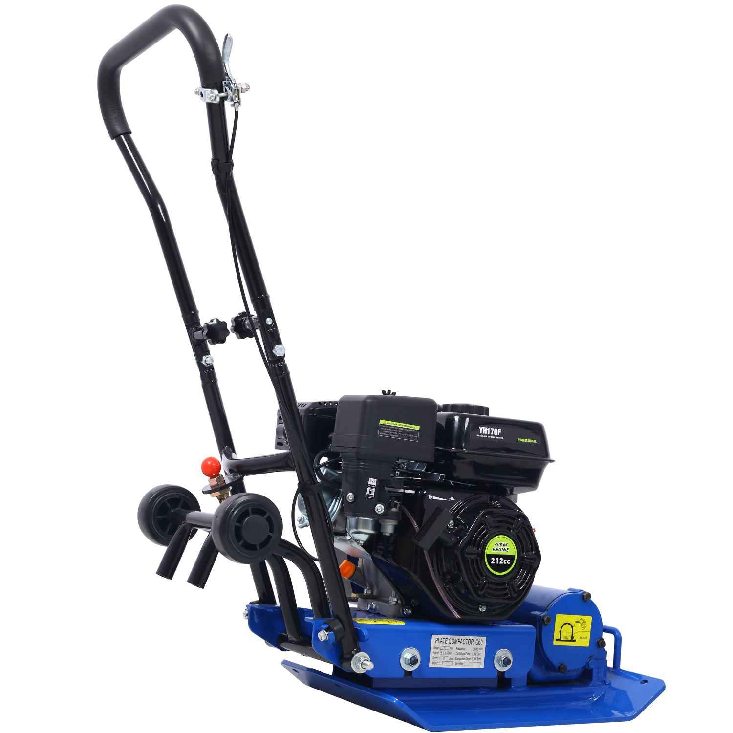 Gas Plate Compactor (212cc 6.5HP, 2700 lb Force, 5600 VPM, 20" x 14", 12" Depth) Durvy Supply