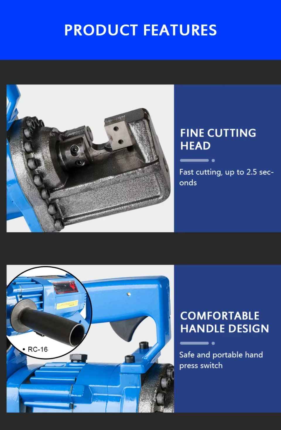 Electric Rebar Cutter (#5 & #6) | 3-Year Warranty Portable