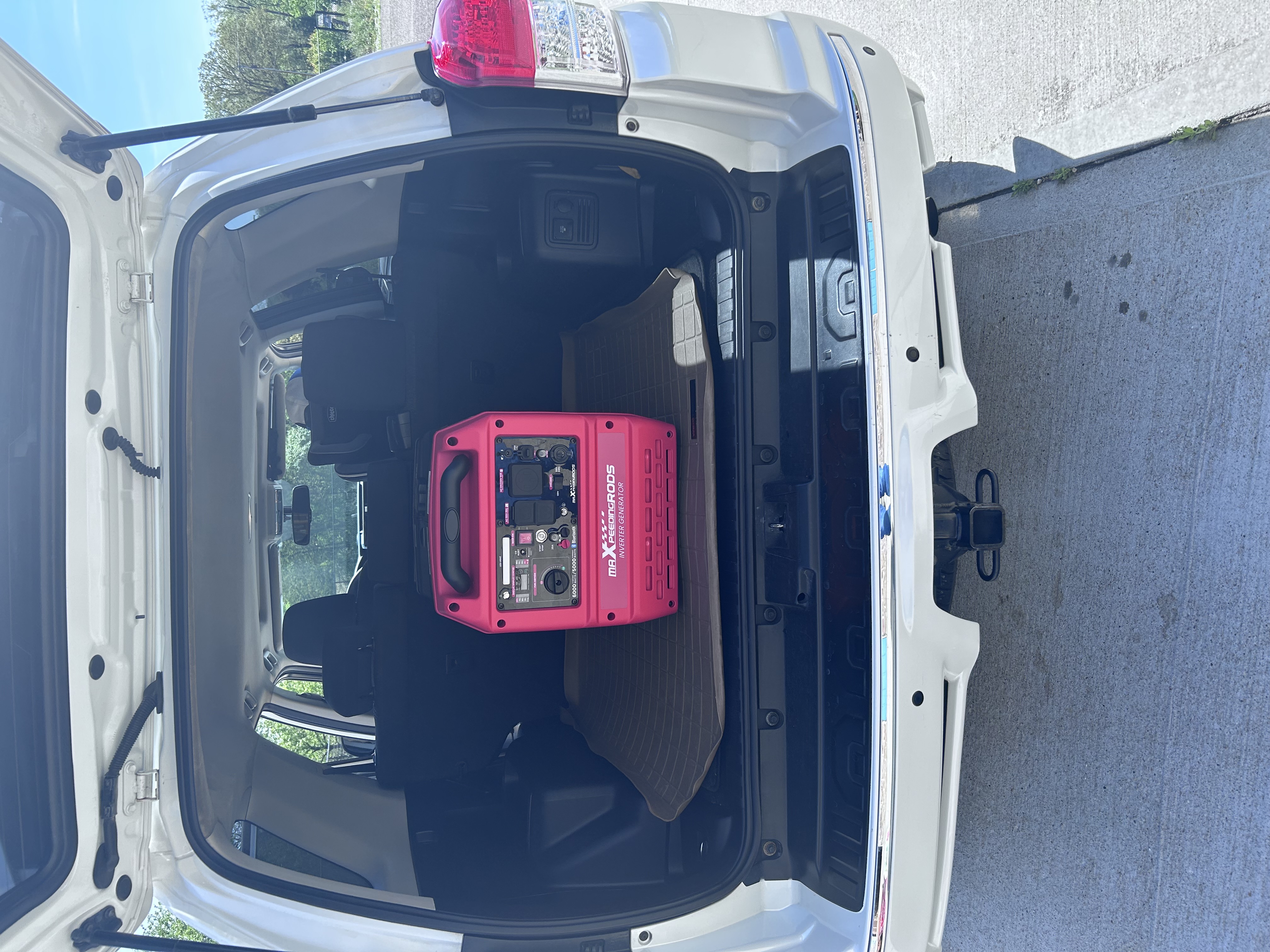 6000 watt generator in back of SUV MXR6000GT 6000 Watt