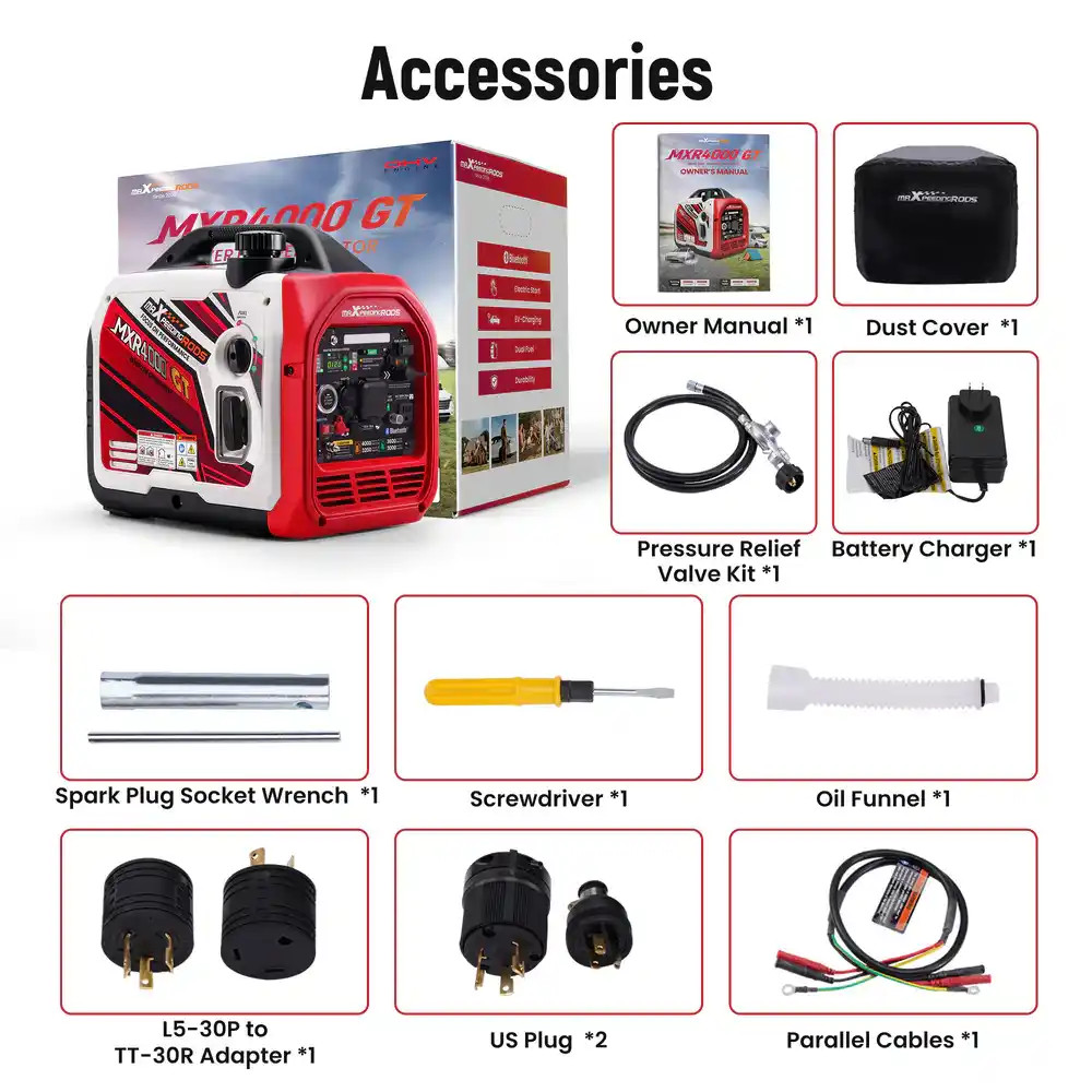 MXR4000GT 4000W Dual-Fuel Smart Inverter Generator for RVs – Electric & Bluetooth Start MXR (MaXpeedingRods)