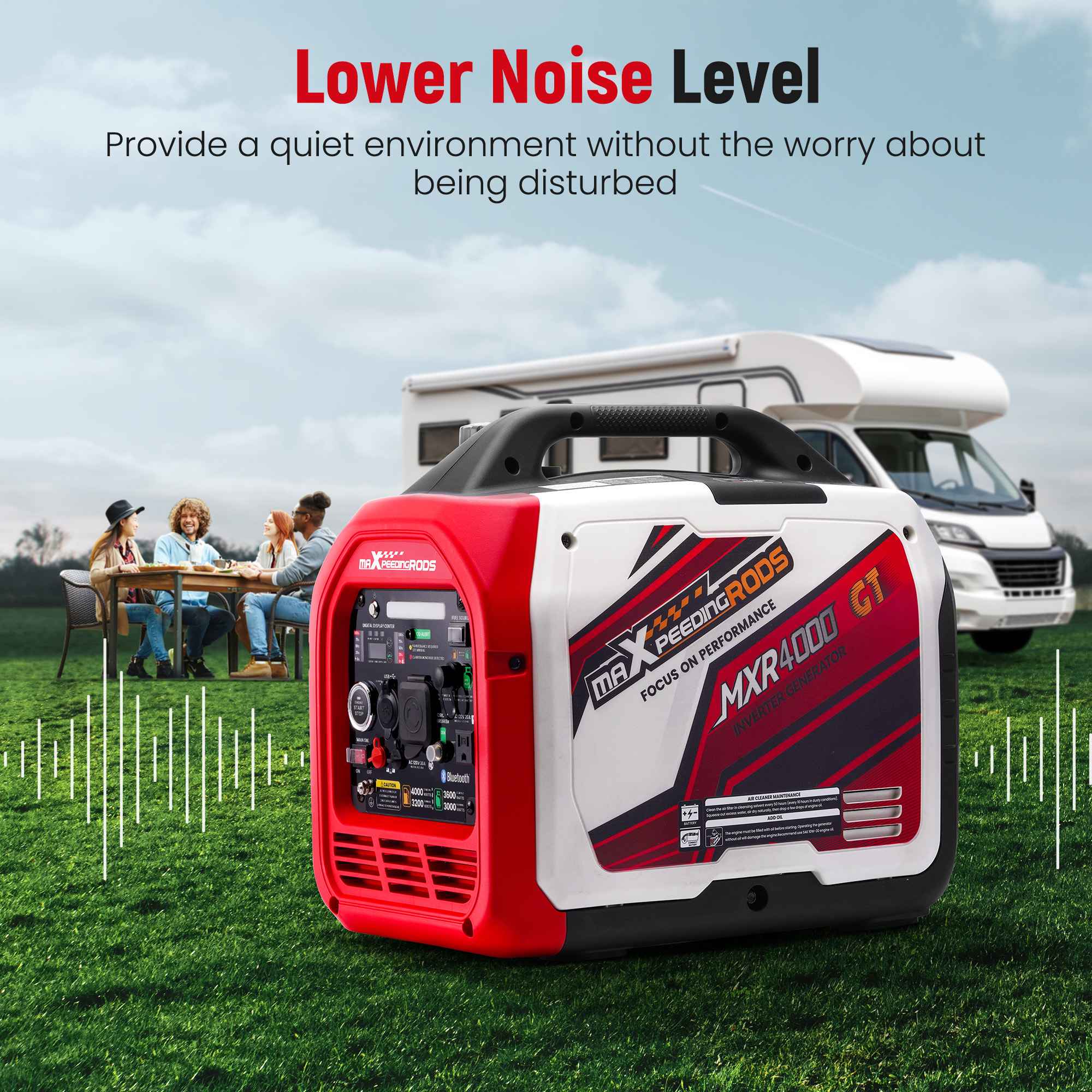 MXR4000GT 4000W Dual-Fuel Smart Inverter Generator for RVs – Electric & Bluetooth Start MXR (MaXpeedingRods)