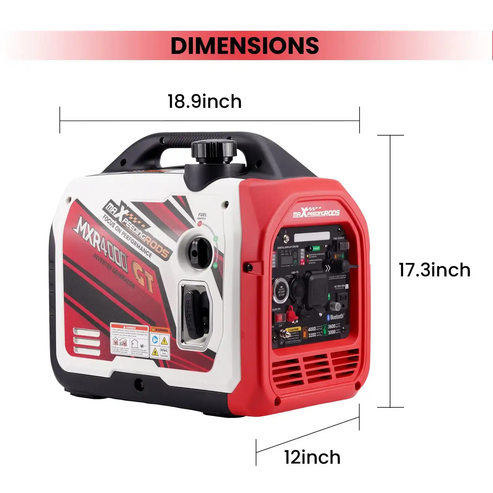 MXR4000GT 4000W Dual-Fuel Smart Inverter Generator for RVs – Electric & Bluetooth Start MXR (MaXpeedingRods)