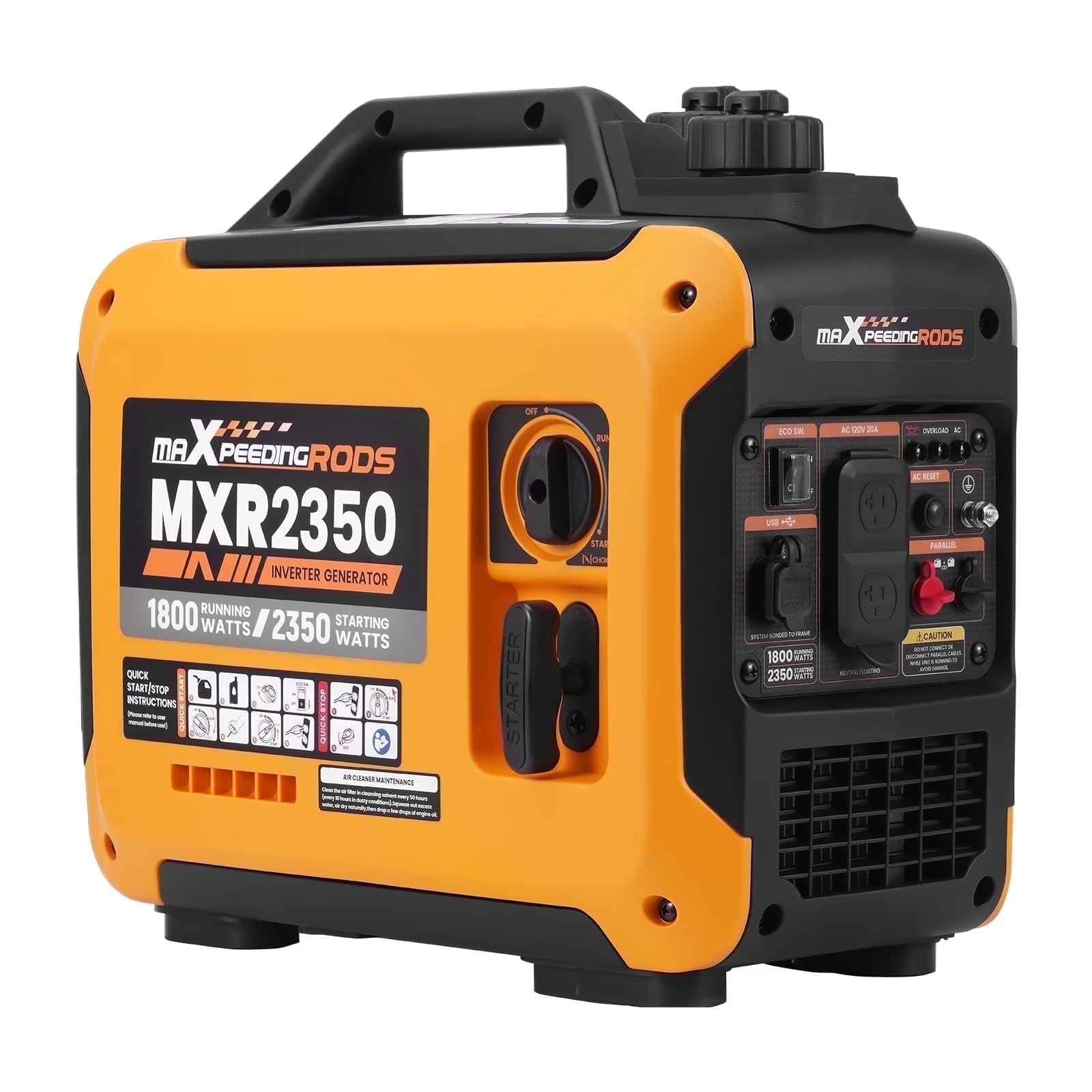 Maxpeedingrods Ultralight 2350W Portable Generator with Gasoline Inverter, Quiet Home RV Power Supply MXR (MaXpeedingRods)