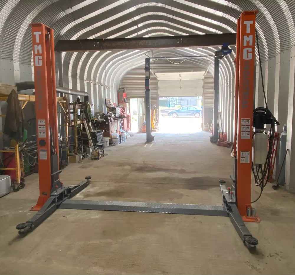 10,000-lb Two Post Floor Plate Auto Lift, Symmetric Arms, 77" Lift Height, Dual-Point Lock Release, TMG-TPL45 TMG Industrial