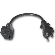 3ft Outlet Saver Power Extension Cord