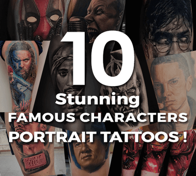 10 Stunning Famous Characters portrait Tattoos done with our tattoo inks!