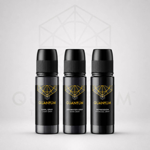 Quantum Original Black & Yellow Tattoo Ink - 3 Shades of Gray Set