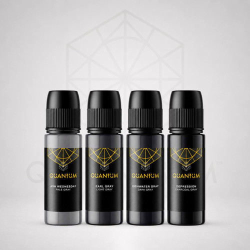 Quantum Original Black & Yellow Tattoo Ink - 4 Shades of Gray Set