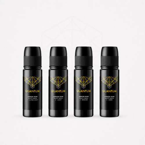 Quantum  Original Black & Yellow Tattoo Ink - Arron Raw - Skull & Bones 4 bottle set
