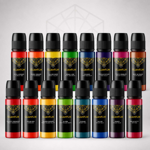 Quantum Original Black & Yellow Tattoo Ink - 16 Bright Color Set
