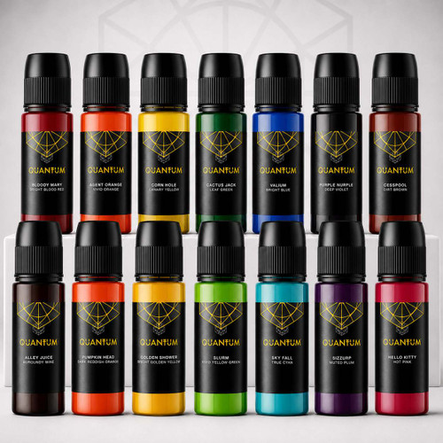 Quantum Original Black & Yellow Tattoo Ink - 14 Color Set