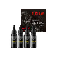 Quantum Tattoo Ink Arron Raw - Skull & Bones  - Death Wash Gray Wash - Set of 4 