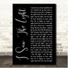 Hank Williams I Saw the Light Black Script Song Lyric Print