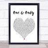 Adele One And Only Heart Song Lyric Music Wall Art Print