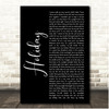 KSI Holiday Black Script Song Lyric Print