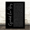 LANCO Greatest Love Story Black Script Song Lyric Print