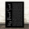 Miles Carter My Personal Sunset Black Script Song Lyric Print