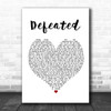 Anastacia Defeated White Heart Song Lyric Music Wall Art Print