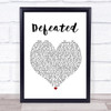 Anastacia Defeated White Heart Song Lyric Music Wall Art Print