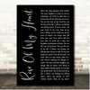Russell Moore & IIIRD Tyme Out Rose Of My Heart Black Script Song Lyric Print