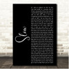 The Fratellis Slow Black Script Song Lyric Print