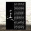 Blanca Heaven Black Script Song Lyric Print