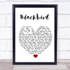 Blackbird The Beatles Song Lyric Heart Music Wall Art Print