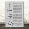 Christina Perri Be My Forever Grey Rustic Script Song Lyric Print