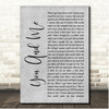 Alice Cooper You And Me Grey Rustic Script Song Lyric Print