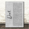 Darius Rucker Dont Grey Rustic Script Song Lyric Print