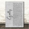 Def Leppard Guilty Grey Rustic Script Song Lyric Print