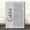 Demi Lovato Confident Grey Rustic Script Song Lyric Print